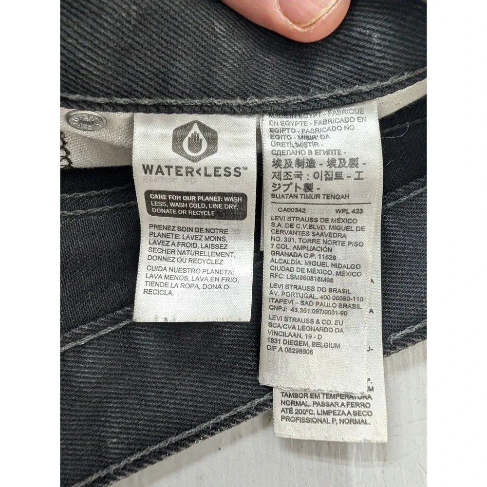 Levi's 501 Original Fit Denim Jeans Men's 33x30 Black Button‎ Fly Straight Leg